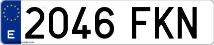 Ejemplo de matrícula española 2046 FKN