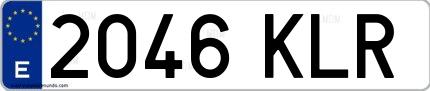 Ejemplo de matrícula española 2046 KLR