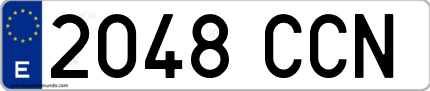 Ejemplo de matrícula de coche ordinaria 2048 CCN
