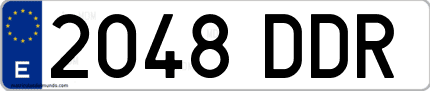 Ejemplo de matrícula de coche ordinaria 2048 DDR
