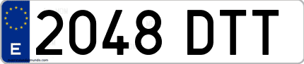 Ejemplo de matrícula de coche ordinaria 2048 DTT