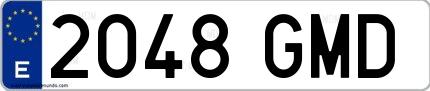 Ejemplo de matrícula española 2048 GMD