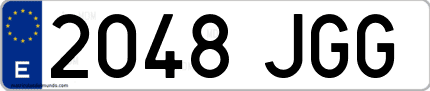 Ejemplo de matrícula de coche ordinaria 2048 JGG