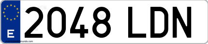 Ejemplo de matrícula de coche ordinaria 2048 LDN