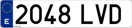 Ejemplo de matrícula española 2048 LVD