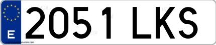 Ejemplo de matrícula española 2051 LKS