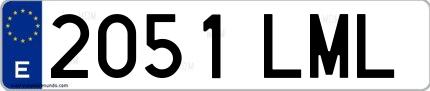 Ejemplo de matrícula española 2051 LML