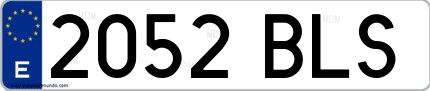Ejemplo de matrícula española 2052 BLS