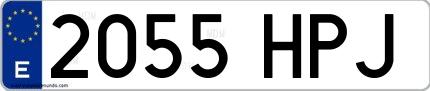 Ejemplo de matrícula de coche ordinaria 2055 HPJ