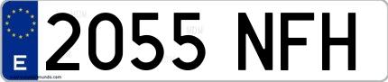Ejemplo de matrícula española 2055 NFH