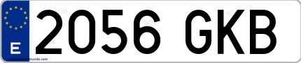 Ejemplo de matrícula española 2056 GKB