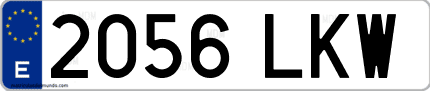 Ejemplo de matrícula de coche ordinaria 2056 LKW