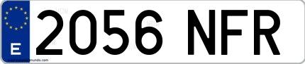 Ejemplo de matrícula española 2056 NFR