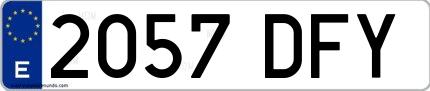 Ejemplo de matrícula española 2057 DFY