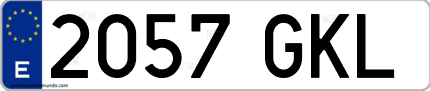 Ejemplo de matrícula de coche ordinaria 2057 GKL