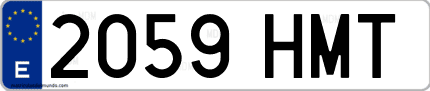 Ejemplo de matrícula de coche ordinaria 2059 HMT