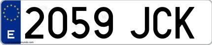 Ejemplo de matrícula española 2059 JCK