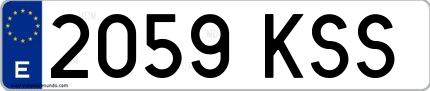 Ejemplo de matrícula española 2059 KSS