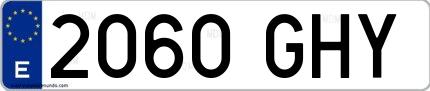 Ejemplo de matrícula española 2060 GHY