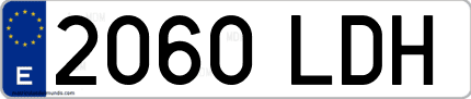 Ejemplo de matrícula de coche ordinaria 2060 LDH