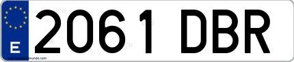 Ejemplo de matrícula española 2061 DBR