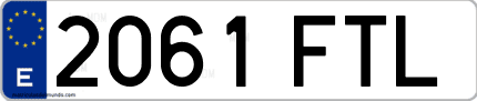 Ejemplo de matrícula de coche ordinaria 2061 FTL