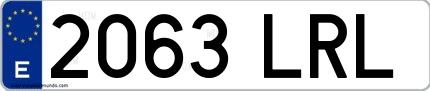 Ejemplo de matrícula española 2063 LRL