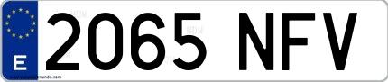 Ejemplo de matrícula española 2065 NFV