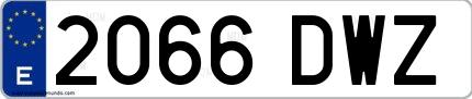 Ejemplo de matrícula española 2066 DWZ