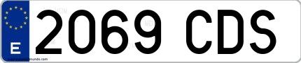 Ejemplo de matrícula española 2069 CDS