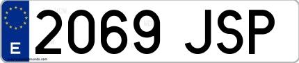 Ejemplo de matrícula española 2069 JSP