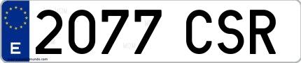 Ejemplo de matrícula española 2077 CSR