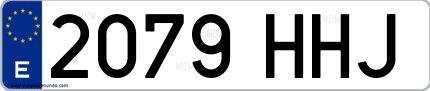Ejemplo de matrícula española 2079 HHJ