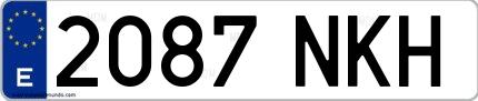 Ejemplo de matrícula española 2087 NKH