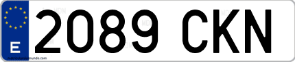 Ejemplo de matrícula de coche ordinaria 2089 CKN