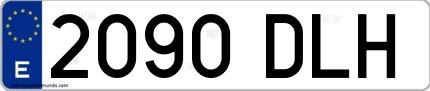 Ejemplo de matrícula española 2090 DLH