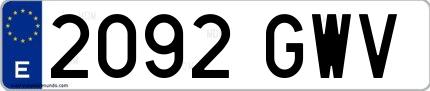 Ejemplo de matrícula española 2092 GWV