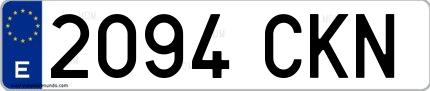 Ejemplo de matrícula española 2094 CKN