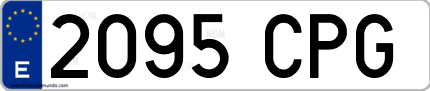 Ejemplo de matrícula de coche ordinaria 2095 CPG