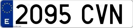 Ejemplo de matrícula española 2095 CVN