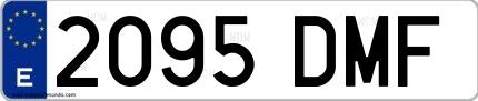 Ejemplo de matrícula española 2095 DMF