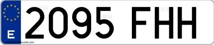 Ejemplo de matrícula de coche ordinaria 2095 FHH