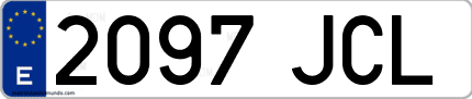 Ejemplo de matrícula de coche ordinaria 2097 JCL