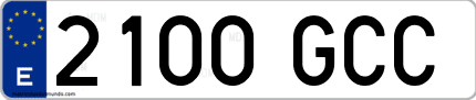 Ejemplo de matrícula de coche ordinaria 2100 GCC