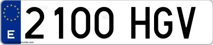 Ejemplo de matrícula española 2100 HGV