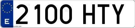 Ejemplo de matrícula española 2100 HTY