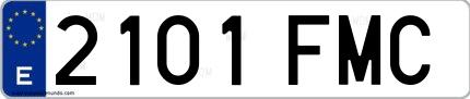 Ejemplo de matrícula española 2101 FMC