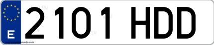Ejemplo de matrícula española 2101 HDD