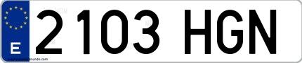 Ejemplo de matrícula española 2103 HGN