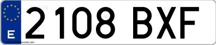 Ejemplo de matrícula española 2108 BXF